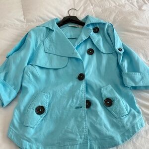 Chicos Aqua Short Linen Blazer
